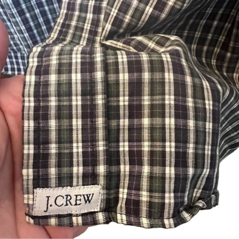 J. Crew Mens Button Down Plaid‎ Shirt Size L  100% Cotton